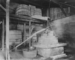 Wine press at Grimm Vineyards