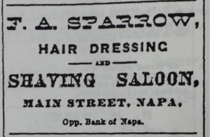 1878 Advert for Sparrow's Barbershop