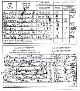 G. Prouty's log book entries Jan-Mar 1931