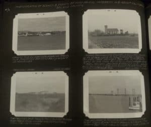 A scrapbook page, showing 4 images of Solano County and the water/bridge over Napa River