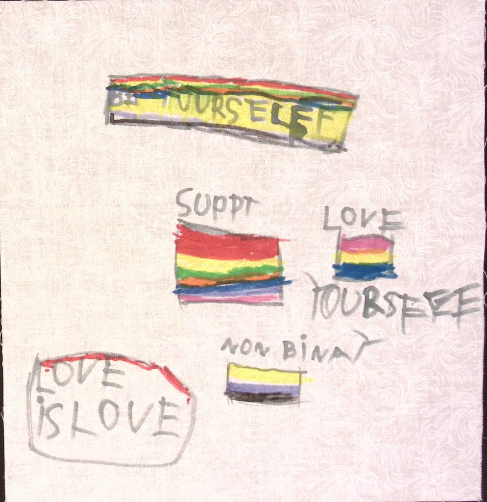 Love plus rainbow Pride flags
