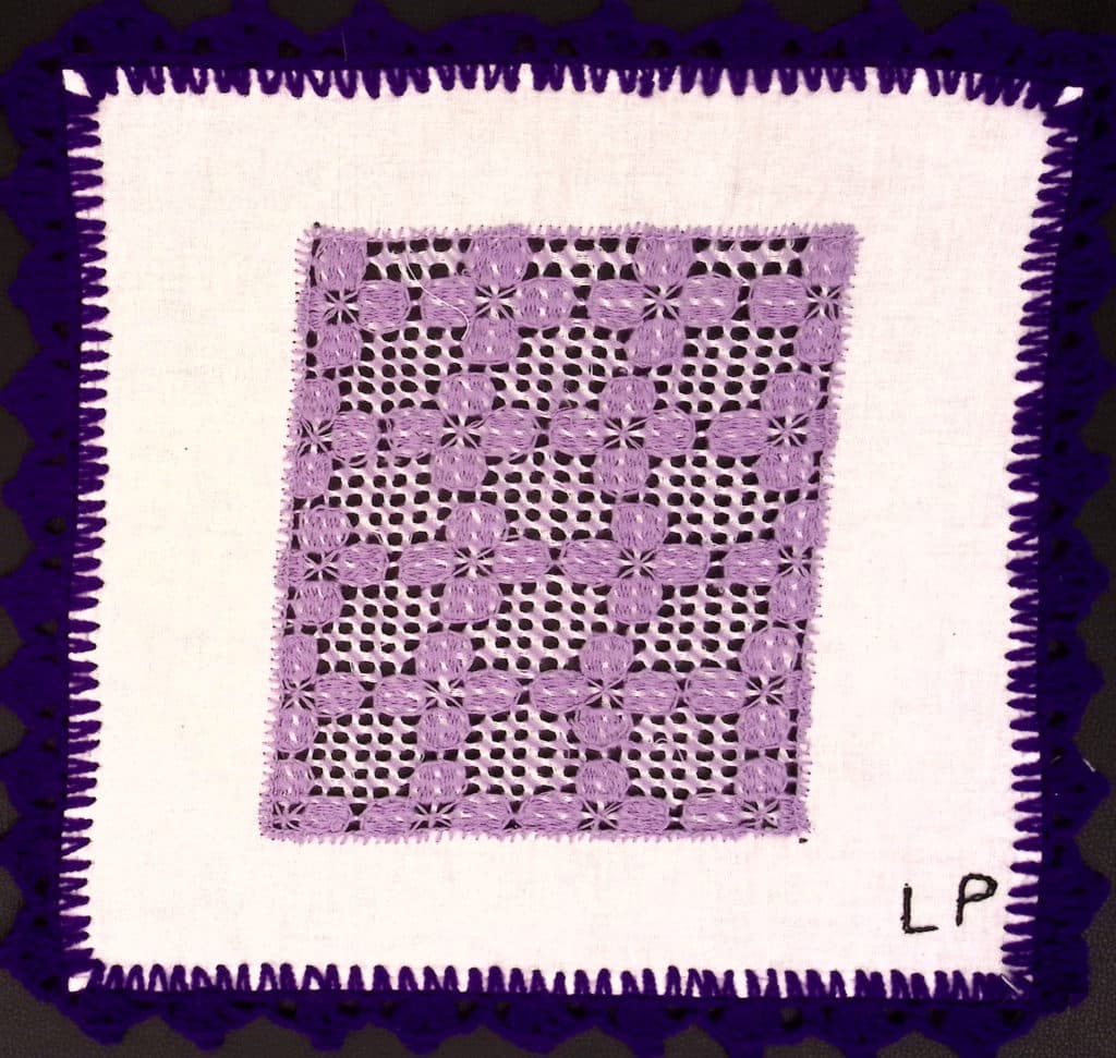 Purple border, lavender square