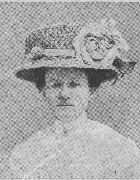 Photograph of Margaret Melvin from a flyer of the Republican Ticket, 1910.