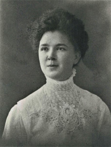 Portrait of Dr. Anna Gutzwiller McBean wearing a high-necked dress.