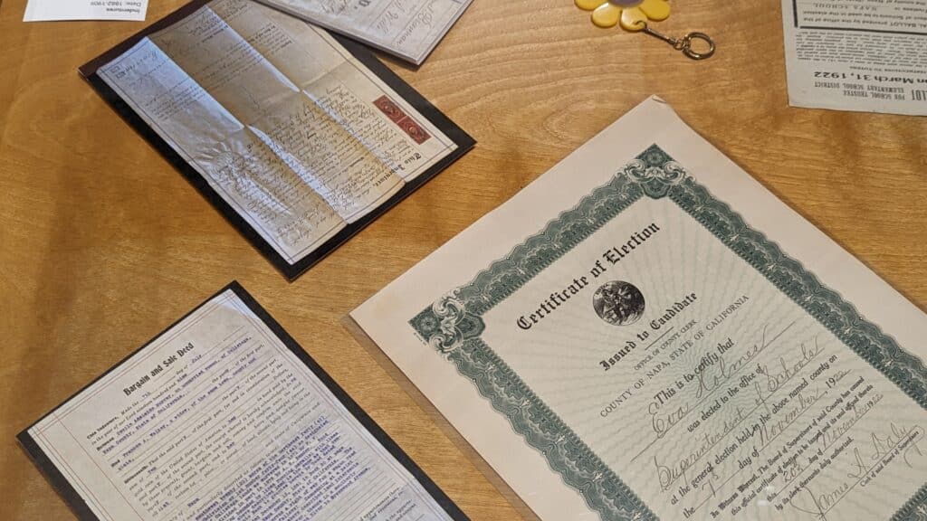 Certificates, deeds, and indentures in which women are named as a party.