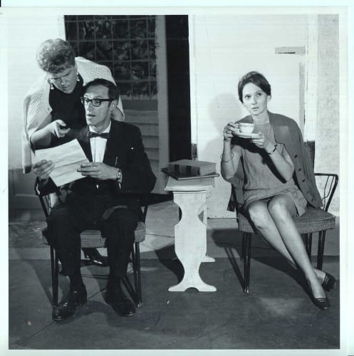 Three actors, Jane Garbill, Judy Daugherty, George Koeoner, performing at Pretenders Playhouse.