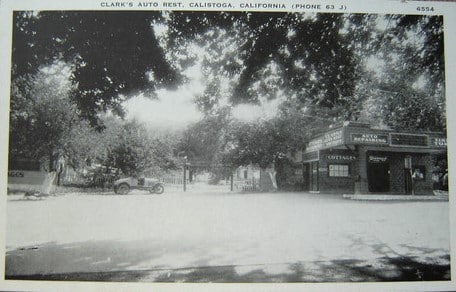 Postcard showing the auto rest at Clark's.